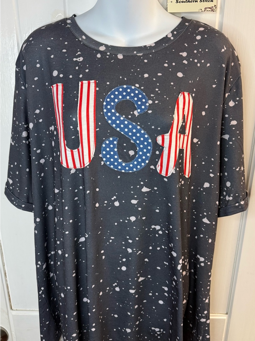 Women’s Black Splatter USA Graphic Tee - Unbranded